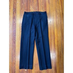 Vintage US Navy Wool Dress Trousers Midnight Blue Military Issue Straight Leg